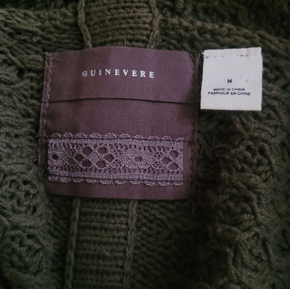 Anthropologie Guinevere Army‎ Green Knitted Ruffle Hem Midi Cardigan - Picture 6 of 6